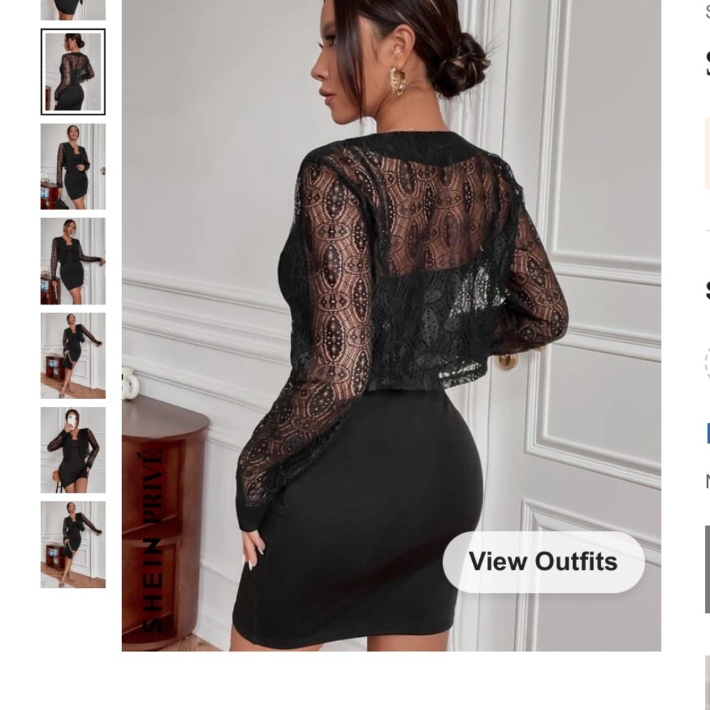Schein Privé Contrast Lace w Wired Open Front Blazer